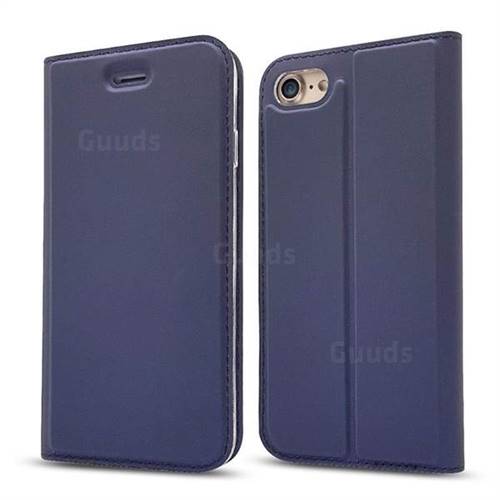 Ultra Slim Card Magnetic Automatic Suction Leather Wallet Case for iPhone 8 / 7 (4.7 inch) - Royal Blue