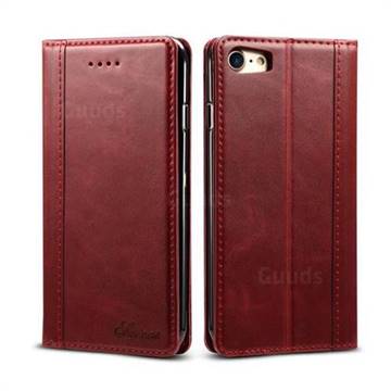 Suteni Luxury Classic Genuine Leather Phone Case for iPhone 8 / 7 (4.7 inch) - Red