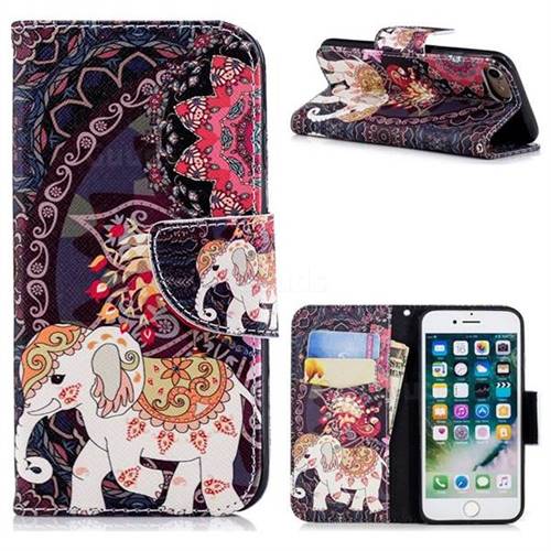 Totem Flower Elephant Leather Wallet Case for iPhone 8 / 7 (4.7 inch)