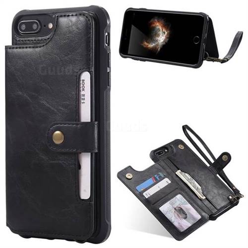 Retro Aristocratic Demeanor Anti-fall Leather Phone Back Cover for iPhone 8 / 7 (4.7 inch) - Black
