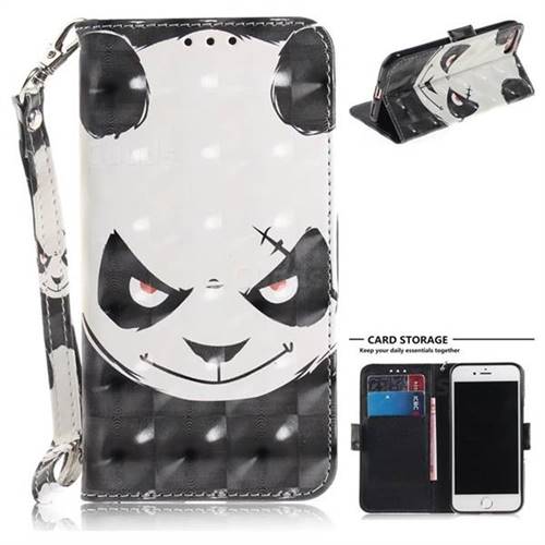 Angry Bear 3D Painted Leather Wallet Phone Case for iPhone 8 / 7 (4.7 inch)