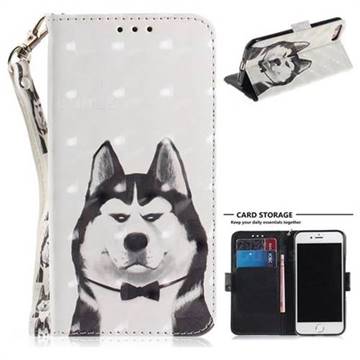 Husky Dog 3D Painted Leather Wallet Phone Case for iPhone 8 / 7 (4.7 inch)
