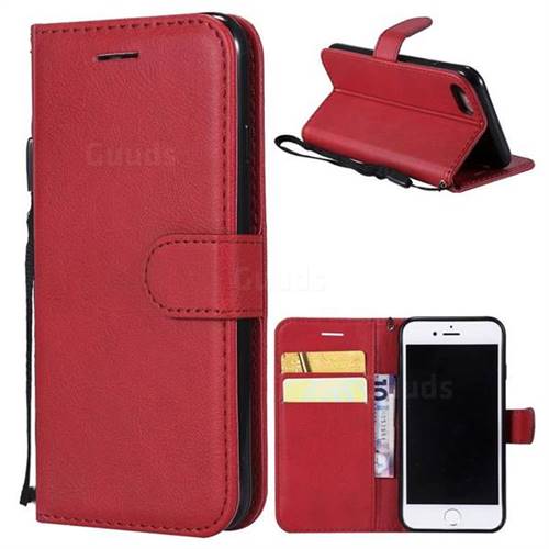 Retro Greek Classic Smooth PU Leather Wallet Phone Case for iPhone 8 / 7 (4.7 inch) - Red