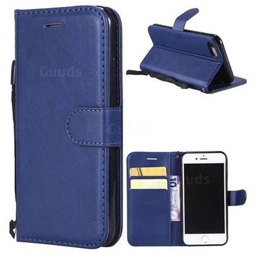 Retro Greek Classic Smooth PU Leather Wallet Phone Case for iPhone 8 / 7 (4.7 inch) - Blue