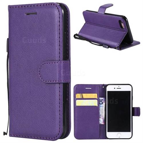 Retro Greek Classic Smooth PU Leather Wallet Phone Case for iPhone 8 / 7 (4.7 inch) - Purple