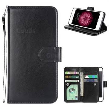 9 Card Photo Frame Smooth PU Leather Wallet Phone Case for iPhone 8 / 7 (4.7 inch) - Black