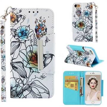Fotus Flower Big Metal Buckle PU Leather Wallet Phone Case for iPhone 8 / 7 (4.7 inch)
