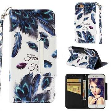 Peacock Feather Big Metal Buckle PU Leather Wallet Phone Case for iPhone 8 / 7 (4.7 inch)