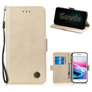 Retro Classic Leather Phone Wallet Case Cover for iPhone 8 / 7 (4.7 inch) - Golden