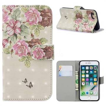 Beauty Rose 3D Painted Leather Phone Wallet Case for iPhone 8 / 7 (4.7 inch)