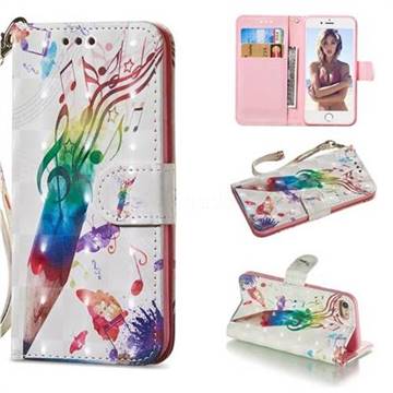 Music Pen 3D Painted Leather Wallet Phone Case for iPhone 8 / 7 (4.7 inch)