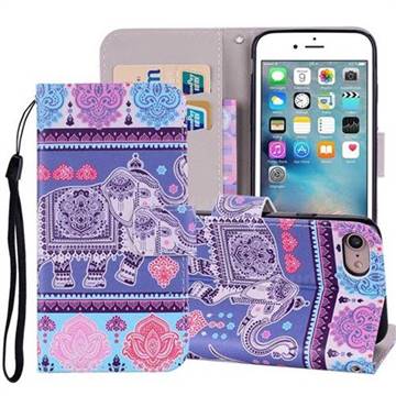 Totem Elephant PU Leather Wallet Phone Case Cover for iPhone 8 / 7 (4.7 inch)