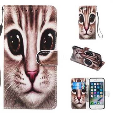 Coffe Cat Smooth Leather Phone Wallet Case for iPhone 8 / 7 (4.7 inch)
