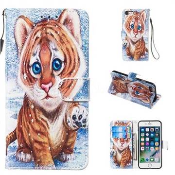 Baby Tiger Smooth Leather Phone Wallet Case for iPhone 8 / 7 (4.7 inch)