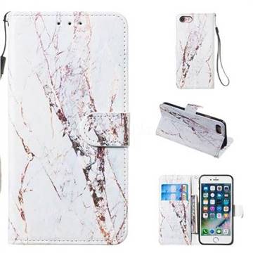 White Marble Smooth Leather Phone Wallet Case for iPhone 8 / 7 (4.7 inch)