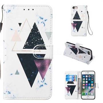 Triangle Marble Smooth Leather Phone Wallet Case for iPhone 8 / 7 (4.7 inch)