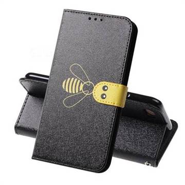 Silk Texture Bee Pattern Leather Phone Case for iPhone 8 / 7 (4.7 inch) - Black
