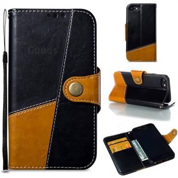 Retro Magnetic Stitching Wallet Flip Cover for iPhone 8 / 7 (4.7 inch) - Black