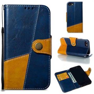 Retro Magnetic Stitching Wallet Flip Cover for iPhone 8 / 7 (4.7 inch) - Blue
