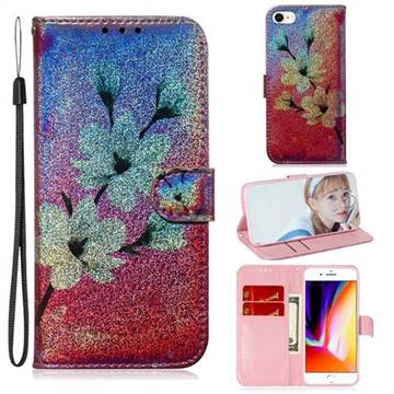 Magnolia Laser Shining Leather Wallet Phone Case for iPhone 8 / 7 (4.7 inch)