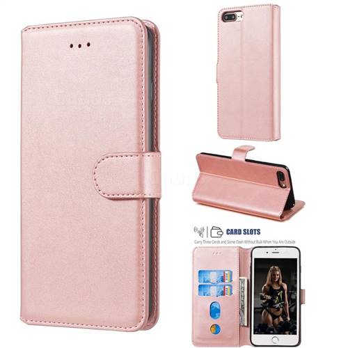 Retro Calf Matte Leather Wallet Phone Case for iPhone 8 / 7 (4.7 inch) - Pink