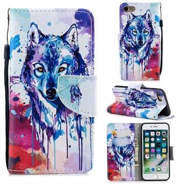 Watercolor Wolf Leather Wallet Case for iPhone 8 / 7 (4.7 inch)