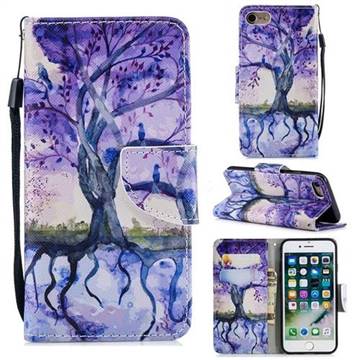 Purple Tree Leather Wallet Case for iPhone 8 / 7 (4.7 inch)