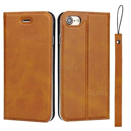 Calf Pattern Magnetic Automatic Suction Leather Wallet Case for iPhone 8 / 7 (4.7 inch) - Brown