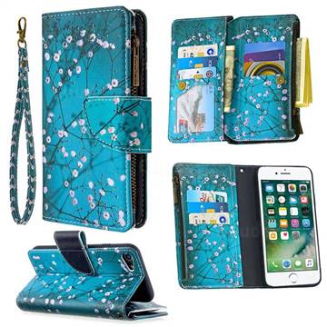 Blue Plum Binfen Color BF03 Retro Zipper Leather Wallet Phone Case for iPhone 8 / 7 (4.7 inch)