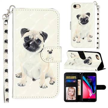 Pug Dog 3D Leather Phone Holster Wallet Case for iPhone 8 / 7 (4.7 inch)
