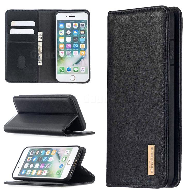 Binfen Color BF06 Luxury Classic Genuine Leather Detachable Magnet Holster Cover for iPhone 8 / 7 (4.7 inch) - Black