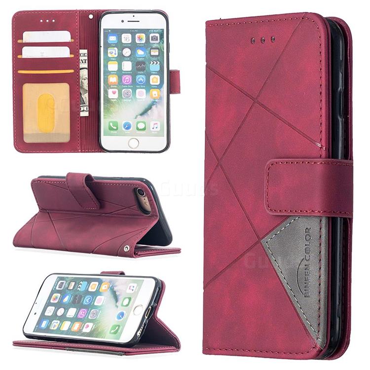 Binfen Color BF05 Prismatic Slim Wallet Flip Cover for iPhone 8 / 7 (4.7 inch) - Red