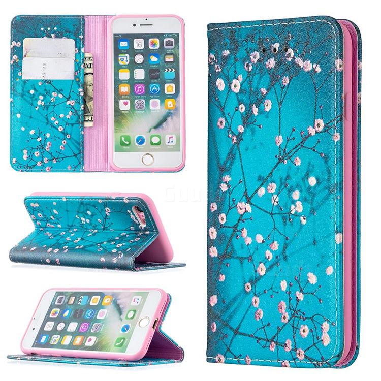 Plum Blossom Slim Magnetic Attraction Wallet Flip Cover for iPhone 8 / 7 (4.7 inch)