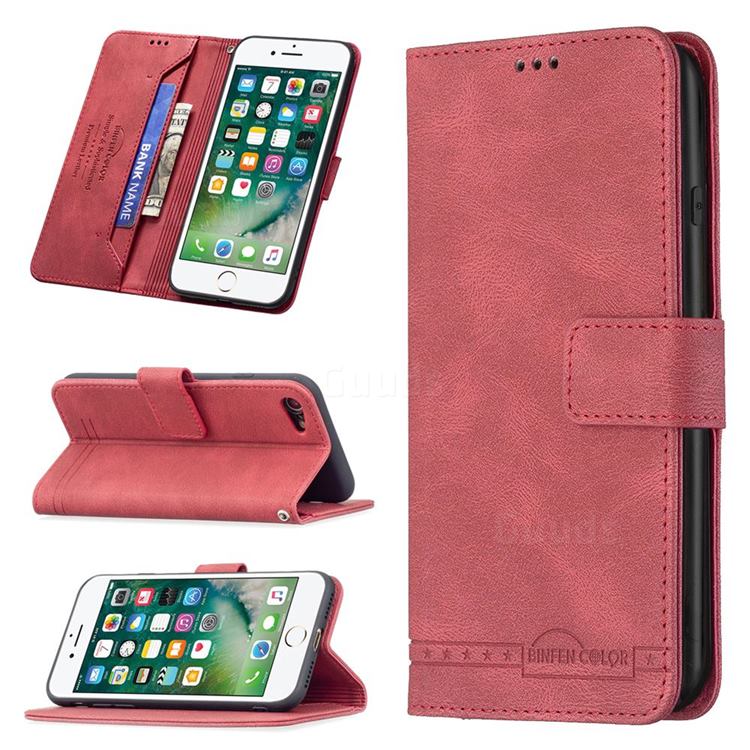 Binfen Color RFID Blocking Leather Wallet Case for iPhone 8 / 7 (4.7 inch) - Red