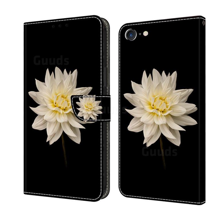 White Flower Crystal PU Leather Protective Wallet Case Cover for iPhone 8 / 7 (4.7 inch)