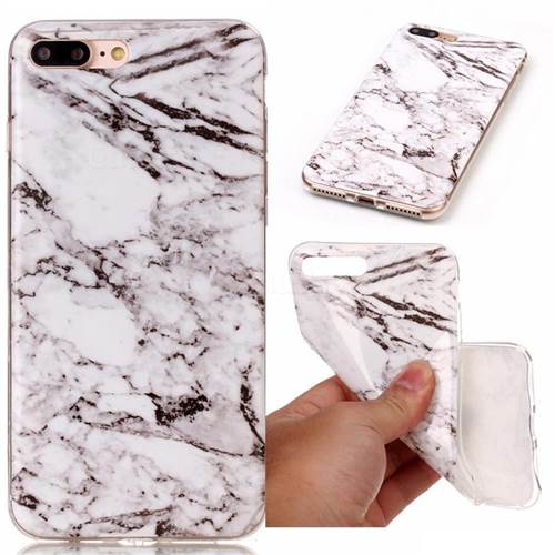 White Soft TPU Marble Pattern Case for iPhone 8 Plus / 7 Plus 8P 7P (5.5 inch)