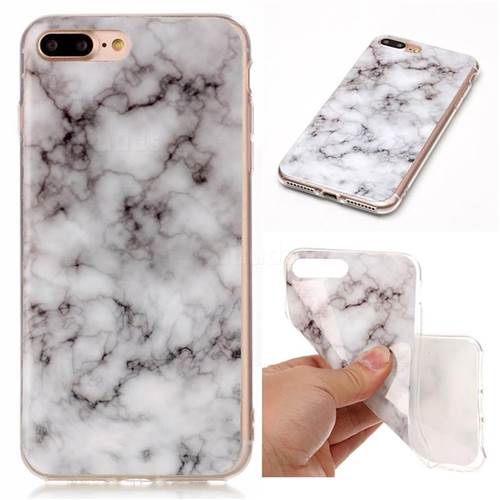 Smoke White Soft TPU Marble Pattern Case for iPhone 8 Plus / 7 Plus 8P 7P (5.5 inch)