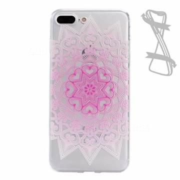 Pink Flower Painting Soft TPU Case for iPhone 8 Plus / 7 Plus 8P 7P (5.5 inch)