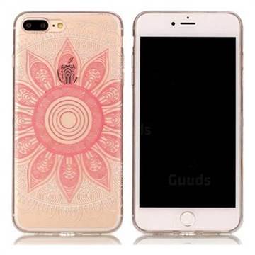 Pink Mandala Super Clear Soft TPU Back Cover for iPhone 8 Plus / 7 Plus 8P 7P(5.5 inch)