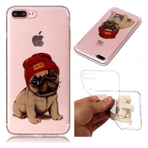 Pugs Dog Super Clear Soft TPU Back Cover for iPhone 8 Plus / 7 Plus 8P 7P(5.5 inch)