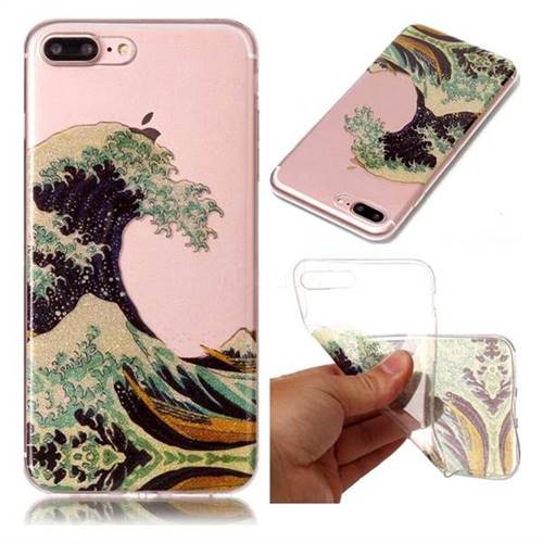 Sea Waves Super Clear Soft TPU Back Cover for iPhone 8 Plus / 7 Plus 8P 7P(5.5 inch)