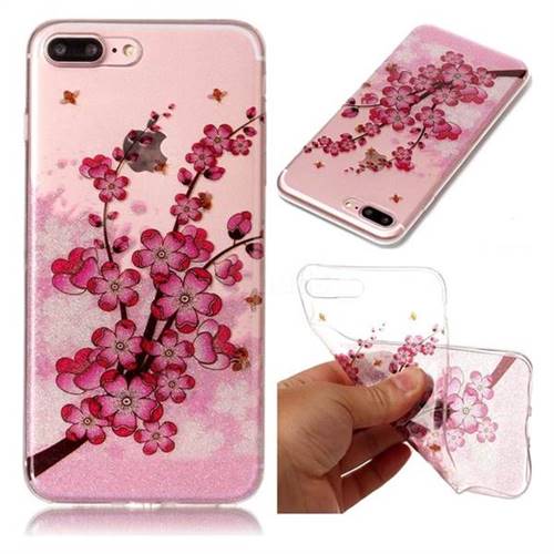 Branches Plum Blossom Super Clear Soft TPU Back Cover for iPhone 8 Plus / 7 Plus 8P 7P(5.5 inch)