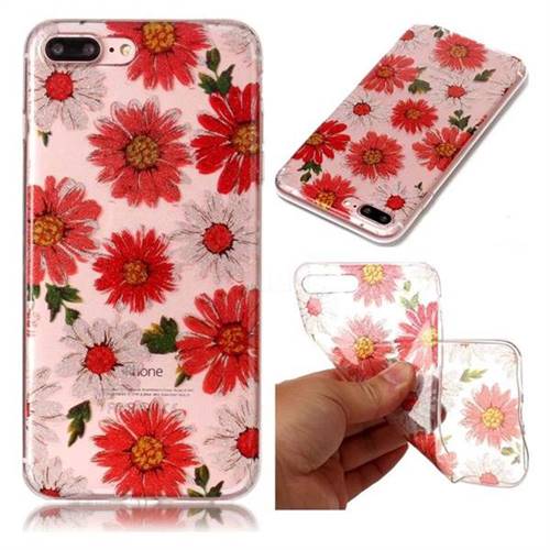 Red Daisy Super Clear Soft TPU Back Cover for iPhone 8 Plus / 7 Plus 8P 7P(5.5 inch)
