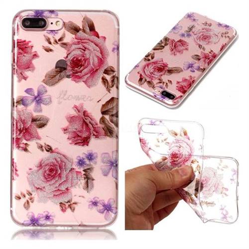 Blossom Peony Super Clear Soft TPU Back Cover for iPhone 8 Plus / 7 Plus 8P 7P(5.5 inch)