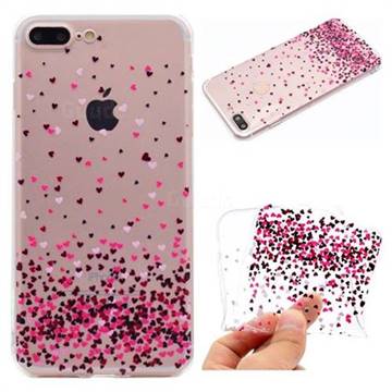 Heart Shaped Flowers Super Clear Soft TPU Back Cover for iPhone 8 Plus / 7 Plus 7P(5.5 inch)
