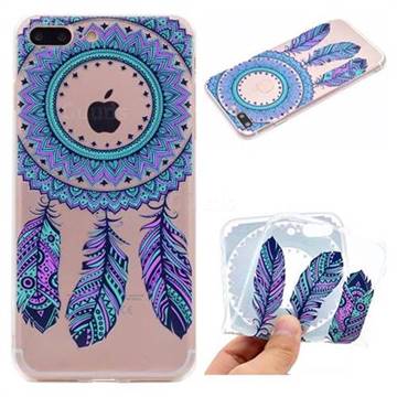 Blue Feather Campanula Super Clear Soft TPU Back Cover for iPhone 8 Plus / 7 Plus 7P(5.5 inch)
