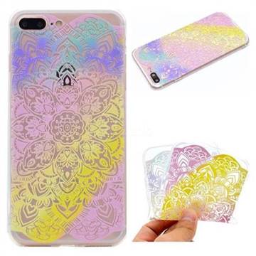 Mandala Rainbow Flower Super Clear Soft TPU Back Cover for iPhone 8 Plus / 7 Plus 7P(5.5 inch)
