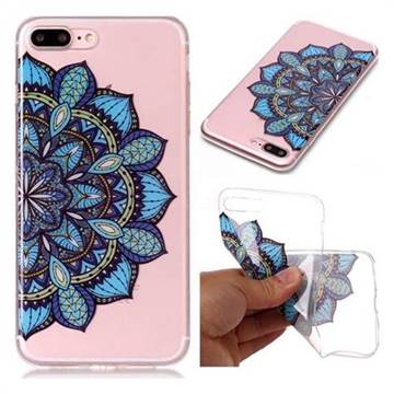 Peacock flower Super Clear Soft TPU Back Cover for iPhone 8 Plus / 7 Plus 7P(5.5 inch)