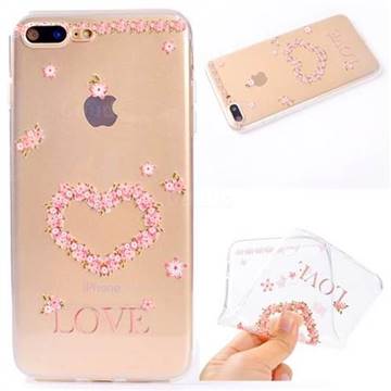Heart Garland Super Clear Soft TPU Back Cover for iPhone 8 Plus / 7 Plus 7P(5.5 inch)