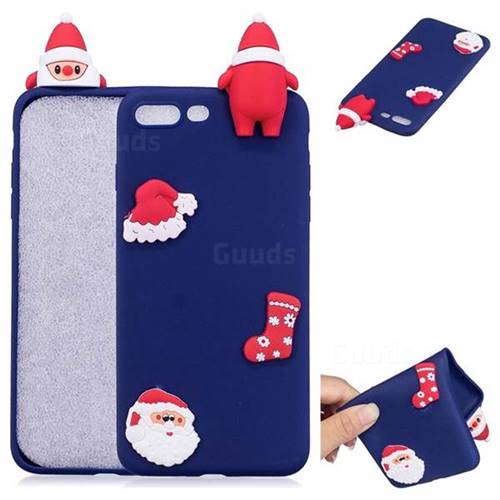 Navy Santa Claus Christmas Xmax Soft 3D Silicone Case for iPhone 8 Plus / 7 Plus 7P(5.5 inch)